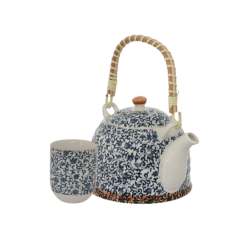 Fusion Ceramic Teapot Set Incl 4 Teacups