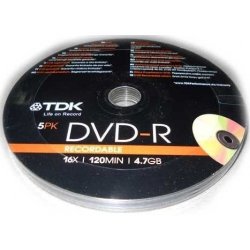 Dvd-r 5PACK 16X 120MIN 4.7GB