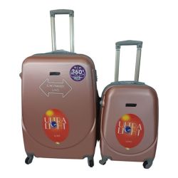 2 Piece Hard Outer Shell Luggage Set - Pink