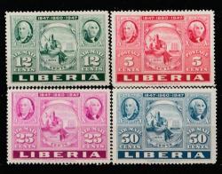 Liberia 1947 U.s. Post Stamps Centenary & 87th Liberian Post Sg 657-8 Complete V lightly M mint Set