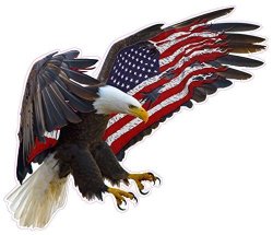 American Eagle American Flag 5" Decal Free Shipping In The United States