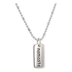 Zoe And Piper Pendants Namaste Word Charm In Sterling Silver On 16 Or 18 Inch Rhodium Plated Sterling Chain 6180 18
