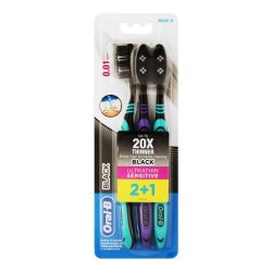 Oral-B Ultra Thin Sensitive Toothbrush Black 3 Pack