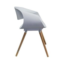 Giselle Wooden Leg Cafe Chair - White