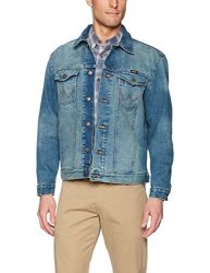 Wrangler Men's Western Style Denim Jacket Mid Tint L
