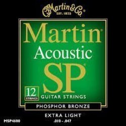 Martin MSP4600 12-STRING Phosphor Bronze Acoustic Guitars Strings 10-47