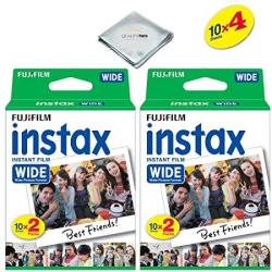 FujiFilm Instax Wide Instant Film For FujiFilm Instax Wide 300 200 And 210 Cameras W microfiber Cloth By Quality Photo 40 Exposures