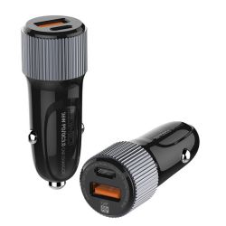 LDNIO Fast Car Charger 38W Dual Port Typec+usb With USB To Typec 1M Cable