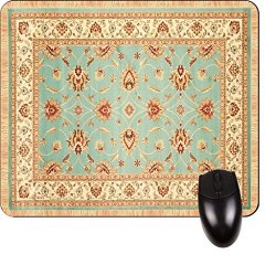 009-RUG Print-ocean Blue And Ivory-square Mousepad-great Office Accessory And Gift