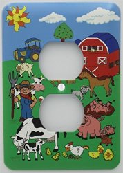 Presto Chango Decor Inc. Farm Outlet Switch Plate Cover Barn Animal Outlet Cover Wall Decor