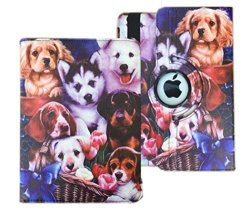 For New Ipad 9.7 Inch 2017 Version Model Numbers A1822 A1823 Ipad Dog Design Case Smart Cover Stand Case Support Wake sleep Function With Stylus Pen