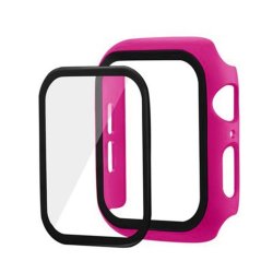 Apple Watch Bumper Case With Tempered Glass Screen Protector Rose Red 42MM