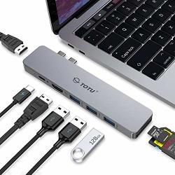 Totu USB C Hub 8 In 2 Triple Display USB Type C Adapter Docking Station Compatible For Macbook Pro 2018 2017 2016 Macbook Air 2018 With