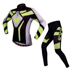 2PC Top & Bottom Unisex Long-sleeved Suit Cycling Clothing With Silicone Cushion