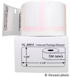 6 Rolls 700 Labels Per Roll Of Houselabels Dymo-compatible 30915 Internet Postage Labels 1-5 8" X 1-1 4" -- Bpa Free