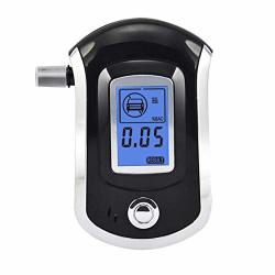 Linzec Professional Breathalyzer Portable Breath Alcohol Tester With 5 Mouthpieces For Personal & Professional Use And Sound Alarm For Home Party And Personal