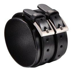 Genuine Leather Cuff Bracelet With Stainless Steel Clasp Buckles & Adjustable...