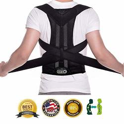 Full Back Support Brace With Removable Dorso-lumbar Pad - Upper And Lower Back Pain Relief Thoracic Kyphosis Rounded Shoulders Posture Correction XL