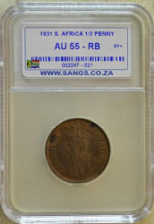 1931 Halfpenny Au55-rb Beautiful Red Brown