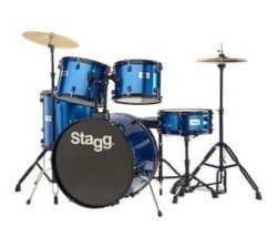 TIM122 Bl Blue 5-PIECE 6-PLY Basswood 22 Standard Drum Set With Hardware & Cymbals