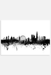 ArtPause London England Skyline - White Framed - A3