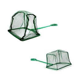 Pawfly 6 Inch Aquarium Fish Net Large Nylon Fishing Nets With Plastic Handle For Fish Tank Green