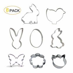 Easter Cookie Cutters - 8 Piece - Egg Bunny Flower Chick Bunny Face And Butterfly