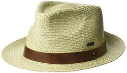 KANGOL Men's Waxed Braid Trilby Fedora Hat Natural M