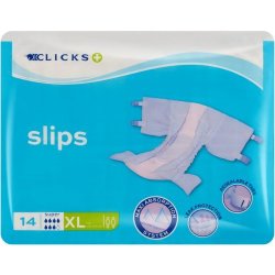 Clicks Incontinence Adult Slips Super Absorption XL 14 Slips