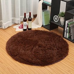 Eleoption Round Area Rugs Pads Anti-skid Wit Super Soft 4.5CM Fluffy Carpets For Hardwood Floors Morden Shaggy Area Pads Carpet Footcloth Children's Rugs For
