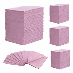 PACK Upgraded Of 500 Dental Bib 13 X 18 3 Ply Pink Premium Disposable Waterproof Patient Bibs 2 Ply Tissue + 1 Ply Poly polyback
