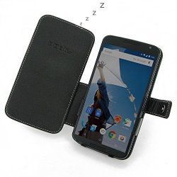 Google Nexus 6 Pdair Black Leather Book-style Cover