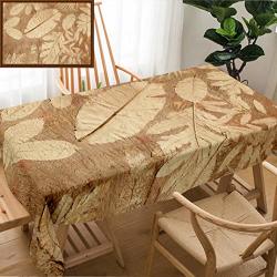 Unique Custom Design Cotton And Linen Blend Tablecloth Marks Of Leaf On The Concretetablecovers For Rectangle Tables Small Size 48" X 24