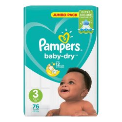 Pampers Active Fit Size 3 6-10KG Diapers 76 Pack