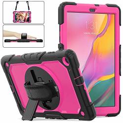 Samsung Galaxy Tab A 10.1 SM-T510 T515 Case With Stand Herize Three Layer Rugged Protective Case With Screen Protector Hand Strap Shoulder Strap For Samung