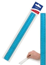 30CM Finger Grip Ruler Clear Blue