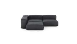 Three Module Corner Sofa - Leather - Dark Grey - 220CM X 220CM