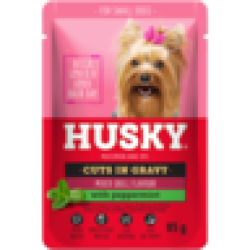 Husky Cuts In Gravy Mixed Grill Flavoured Dog Food Pouch 85G