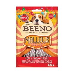 Beeno Mallows Strawberry & Yoghurt Flavoured Swirl Dog Treats 120G