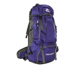 60L Water Resistant All-purpose Camping Backpack With Rain Cover - Purple