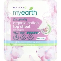 MyEarth Organic Cotton Pads Ultra Night 10 Pads
