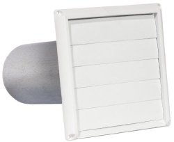 GT-4W Imperial 4 Louvered Vent Hood with Galvanized Mounting Pipe White