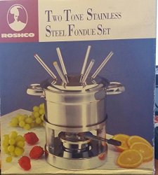 Roshco Two Tone Stainless Steel Fondue Set