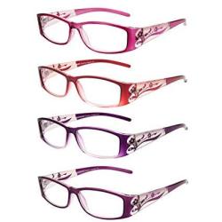 LianSan Readers 4 Pairs Ladies' Readers Color Frame Quality Reading Glasses For Women L3711 +3.00