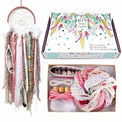 The House Phoenix Diy Dream Catcher Kit Stocking Stuffer Xmas Craft Project For Kids & Adults 5" Ring Pink