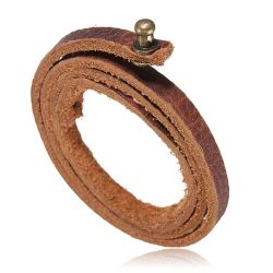 Men Leather Adjustable Bracelet Bangle Wrist Band Three Layer