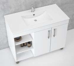 Bathroom Cabinet And Basin Free Standing Silhouette White 900MM