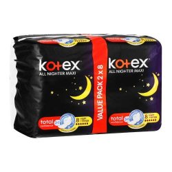 Kotex Overnight Pads 16 All Nighter Du