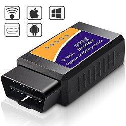 OBD2 Scanner Kungfuren New Generation Code Reader Car Diagnostic Tool With 25K80 Chipset Version Compatible With Ios Android & Windows Devices Connects Via Wifi