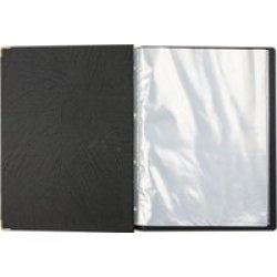 Flip File - Executive Leather Look Display Book - 100 Pocket Black